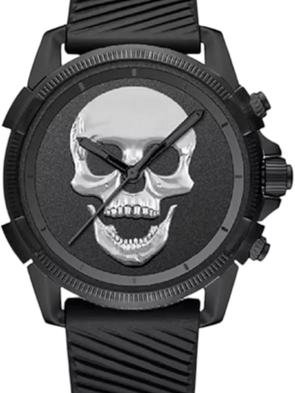 Ed Hardy Skull Men's Quartz Movement Analog Watch, Matte Black